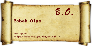 Bobek Olga névjegykártya